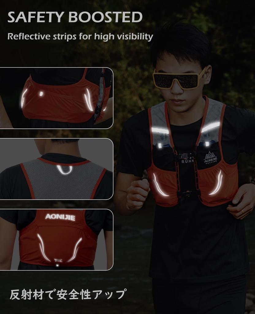 TRIWONDER Рюкзак для бега, сумка для трейлраннинга, гидратационный марафонский рюкзак, черная сумка 2.5 л (Синий & - Только, M/L - 90-102см (Бюст))