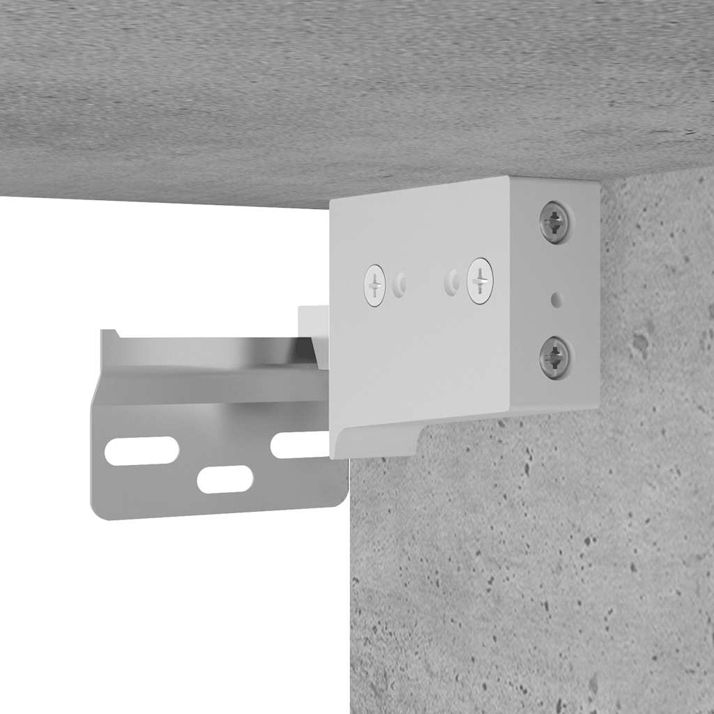 3 Piece Bathroom Furniture Set Concrete Grey Particleboard