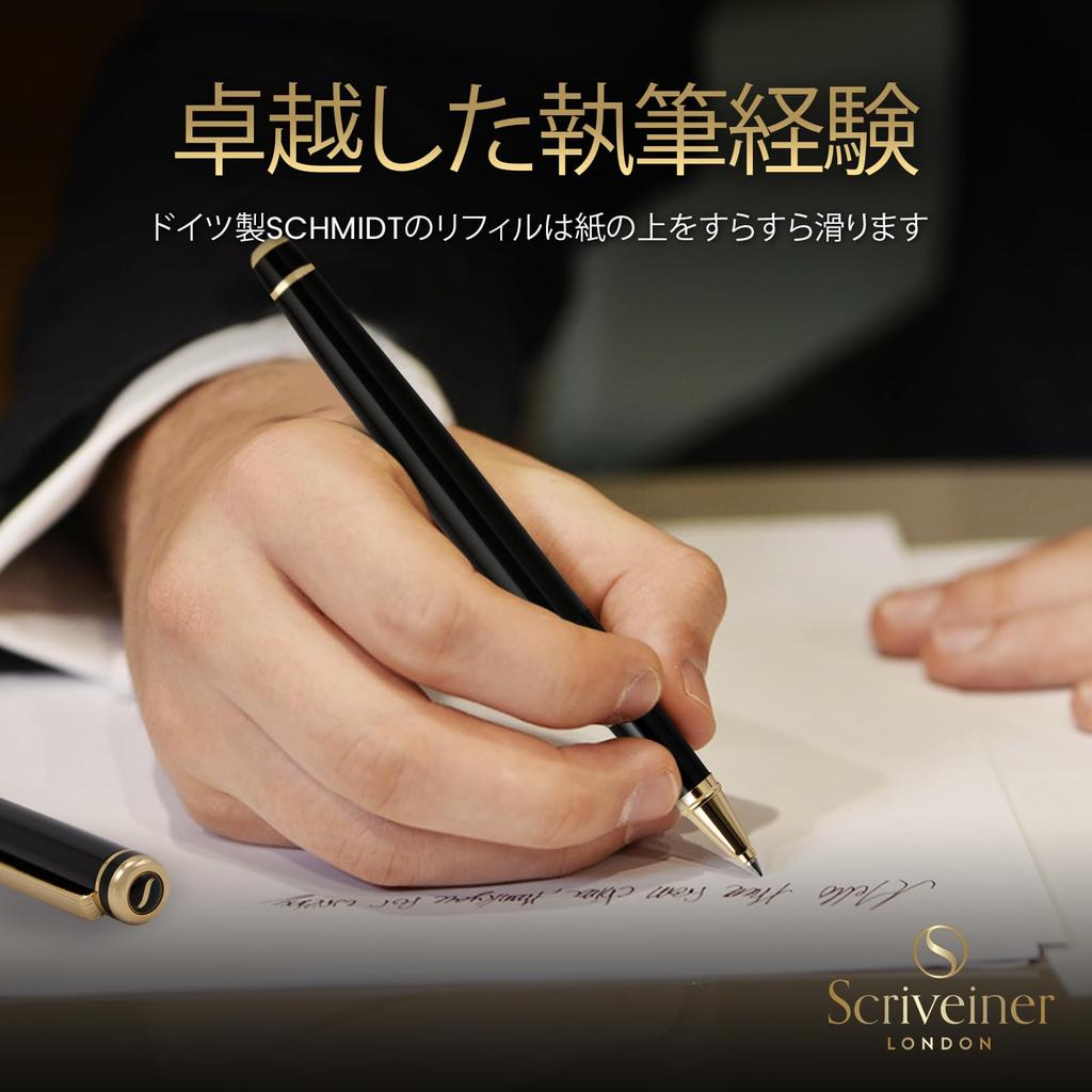 Ручка-роллер Scriveiner Finest 24K Gold Finish Schmidt Ink со стержнем Прекрасный подарочный набор, идеально подходящий для мужчин и женщин, для профессионального офиса руководителя