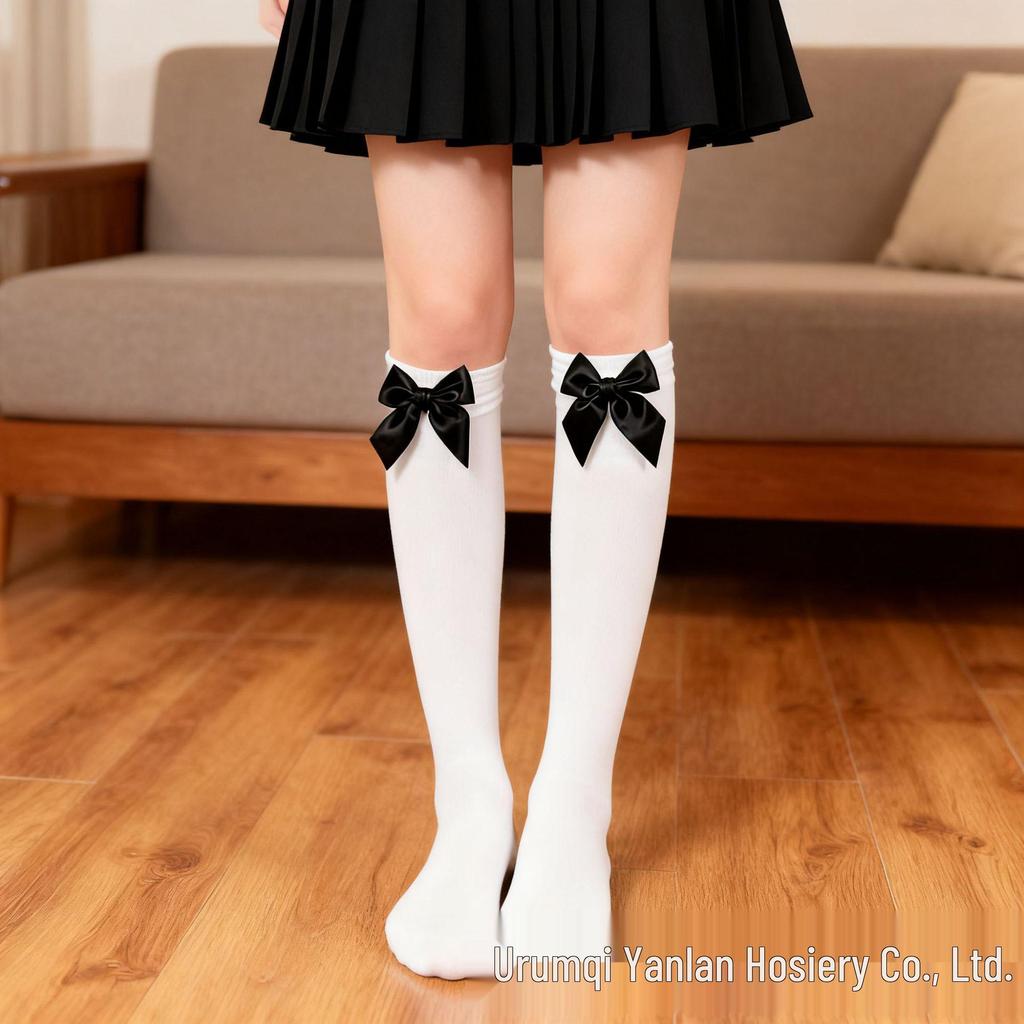 Европейские и американские бархатные носки с бантом до колена на Рождество