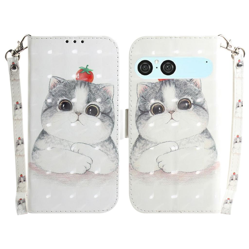 For Sony Xperia 10 VII Case Pattern Printing Leather Wallet Phone Cover with Wrist Strap