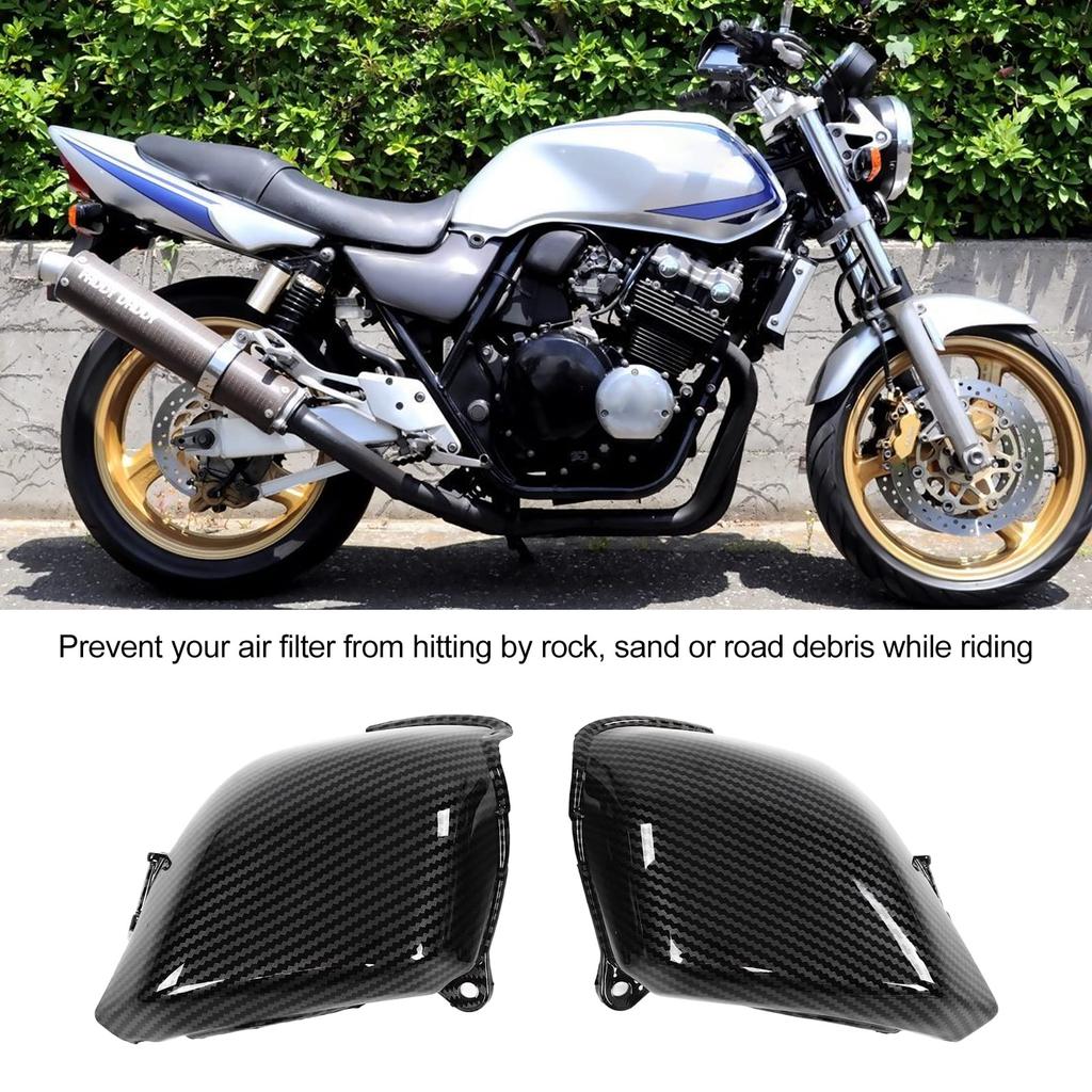 2 Pcs Carbon Fiber Style ABS Carburetor Side Cover Replacement for CB 400 CB400 VTEC 1999‑2007