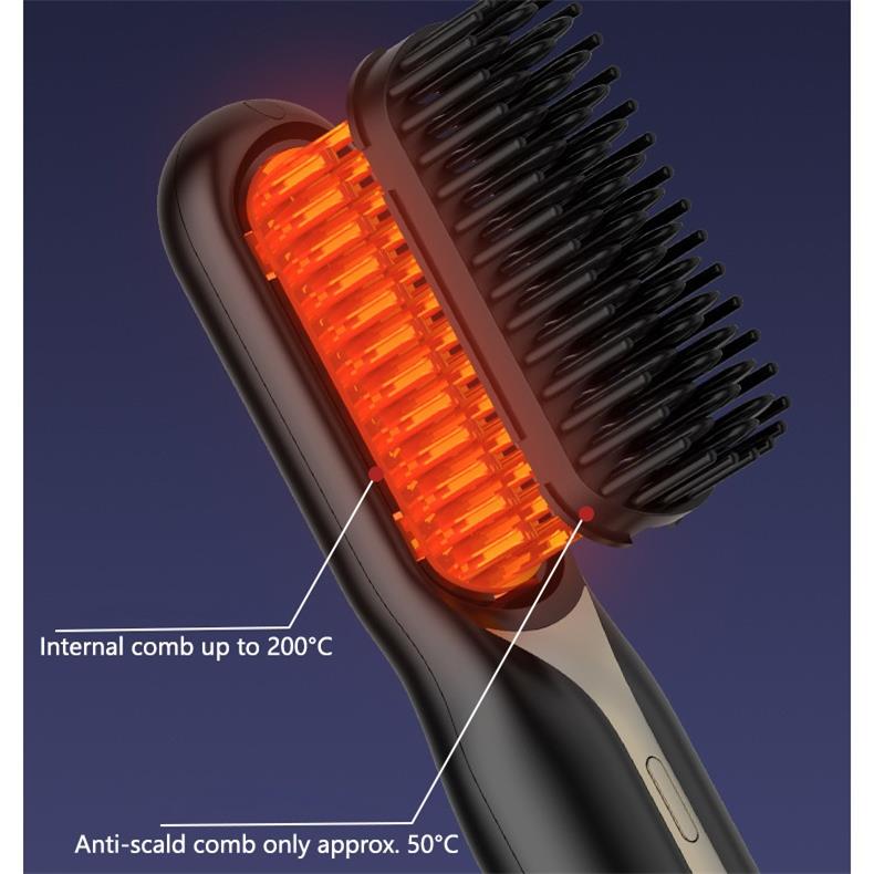 Rechargeable Straight Hair Comb, Negative Ion Hair Care, Smooth Hair Care, Portable Wireless Straight Hair Comb