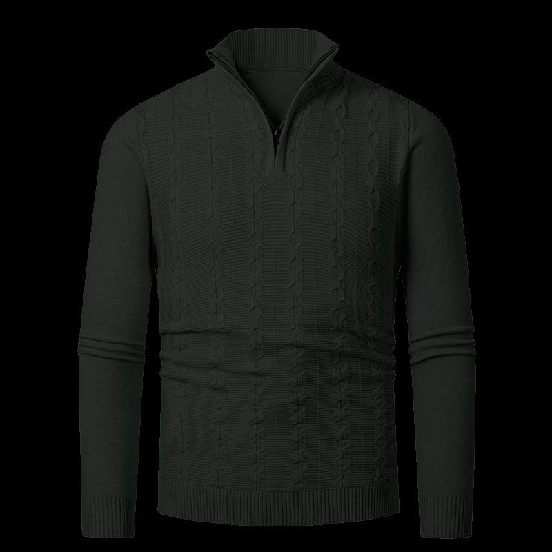 Men S Half Zip Turtleneck Knit Sweater Casual Autumn Winter Pullover