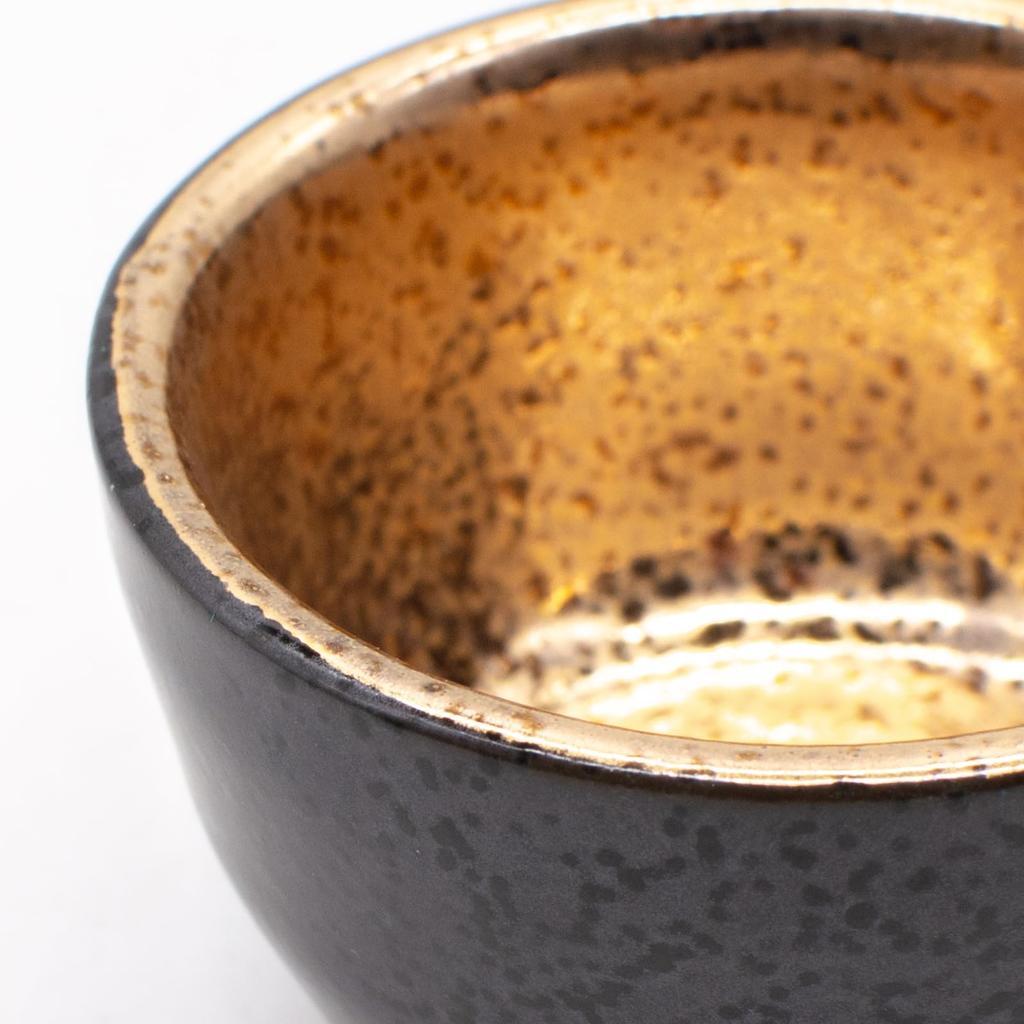 Mino Ware Jug and Cup Half Sake Black Made in Product Number "Gold Glaze" Set, Set, Glaze/Gold Finish, 1.5-cup Set, Tableware, Gift, Father's Day,