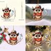 Charming Cartoon Hooded Owl Car Pendant Acrylic Keyring For Festive Decor