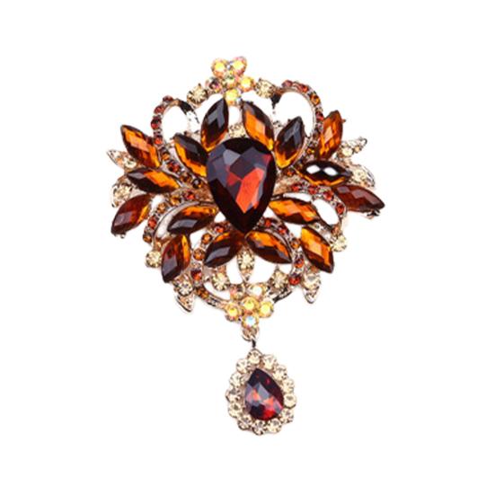 Брошь-цветок со стразами, элегантный кардиган, лацкан, пальто, деловой костюм, свитер, булавка, женские ювелирные изделия, подарок