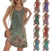 Женский повседневный сарафан с карманами, летнее пляжное платье в стиле бохо, футболки, платье с V-образным вырезом, свободные платья-майки
