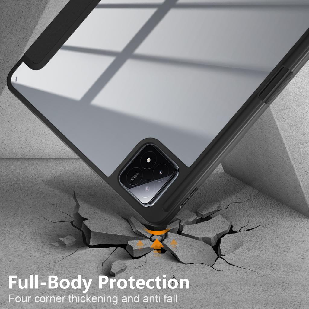 Для Xiaomi Pad 6S Pro 12.4 Чехол Тройная подставка Кожа PU Чехол для планшета со слотом для стилуса