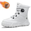 Новые Изысканные Мужские Ботинки Зимние Толстая Подошва Высокий Верх Морозостойкие Снежные Ботинки с Толстым Вельветом и Теплые Хлопковые Ботинки