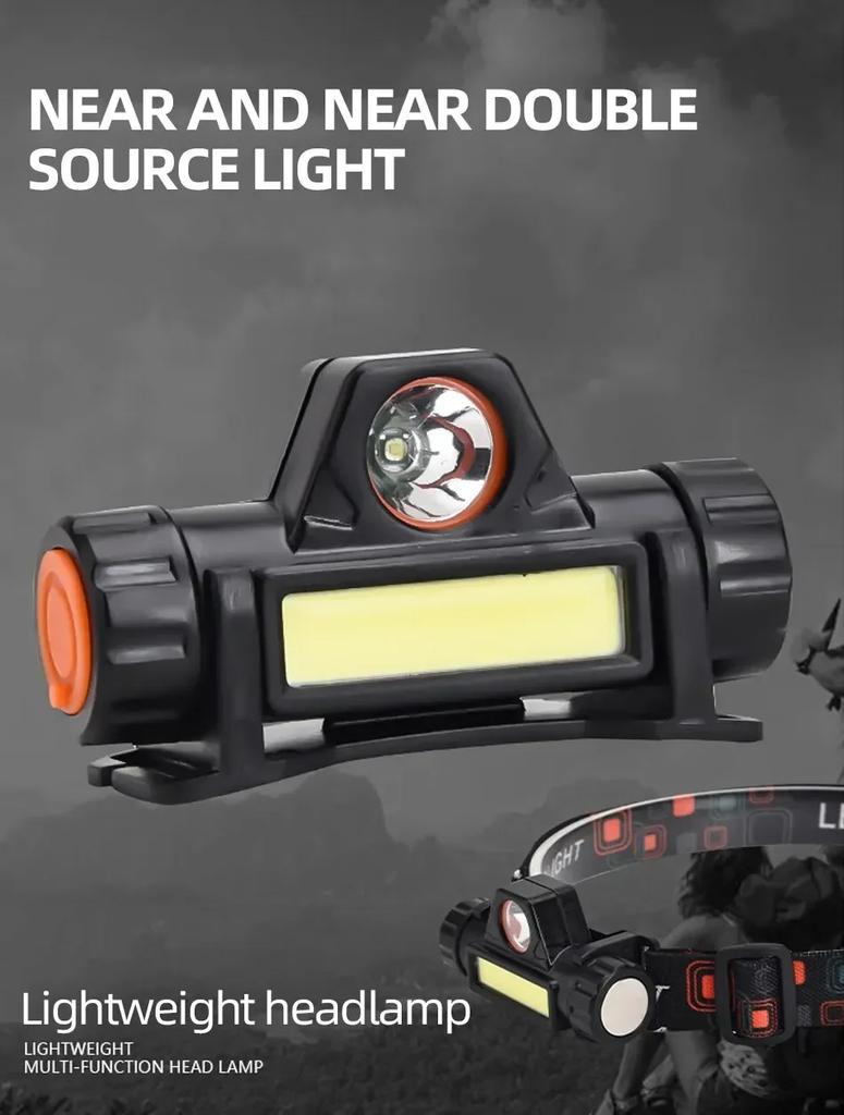 Миниатюрный мощный светодиодный налобный фонарь для улицы, перезаряжаемый через USB, водонепроницаемый фонарь XPE+COB, налобный фонарь для кемпинга, рыбалки, пеших походов, велосипедный фонарь