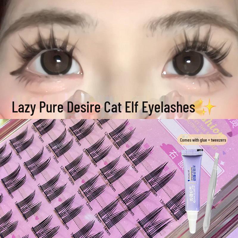 Накладные ресницы Menglash Pure Desire Cat Elf - натуральный стиль, один пучок