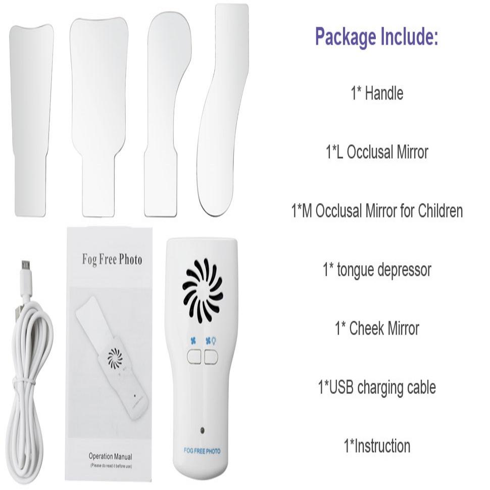 Стоматологическое светодиодное зеркало из нержавеющей стали с защитой от запотевания и несколькими отражателями для внутриротовой фотографии