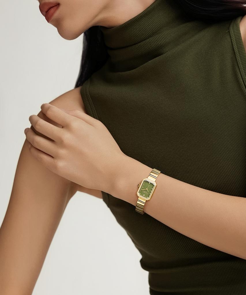 Lollalojeu Ms. Lola Green Onyx Zirconia Wife Gift Watch Set