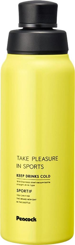 Peacock Stainless Steel Water Bottle, Straight Drink, Citron, 600ml, AJD-61 CT
