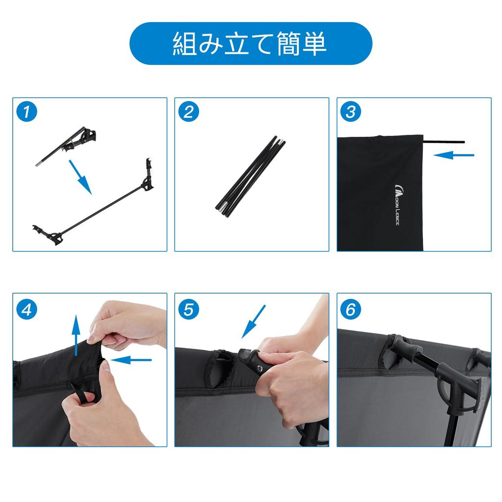 MOON LENCE Складная Кемпинговая Уличная Легкая до 160 кг Веса Включает Хранение и Переноску и Идеальна для Катастроф Черная Раскладушка, Кровать, Складная, Компактная,