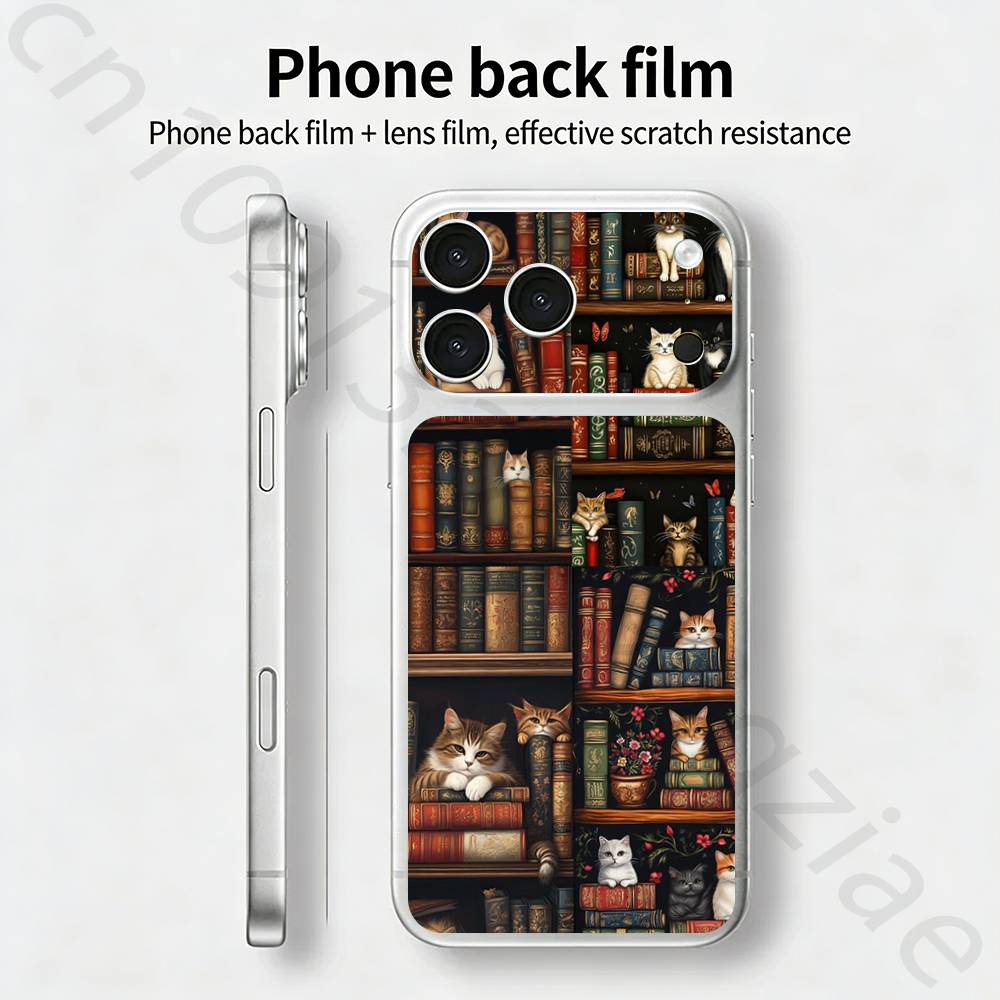 Креативная наклейка-обертка TICKET в виде книжной полки для iPhone 17 Pro/Pro max Защитная пленка для задней панели, рамки, камеры