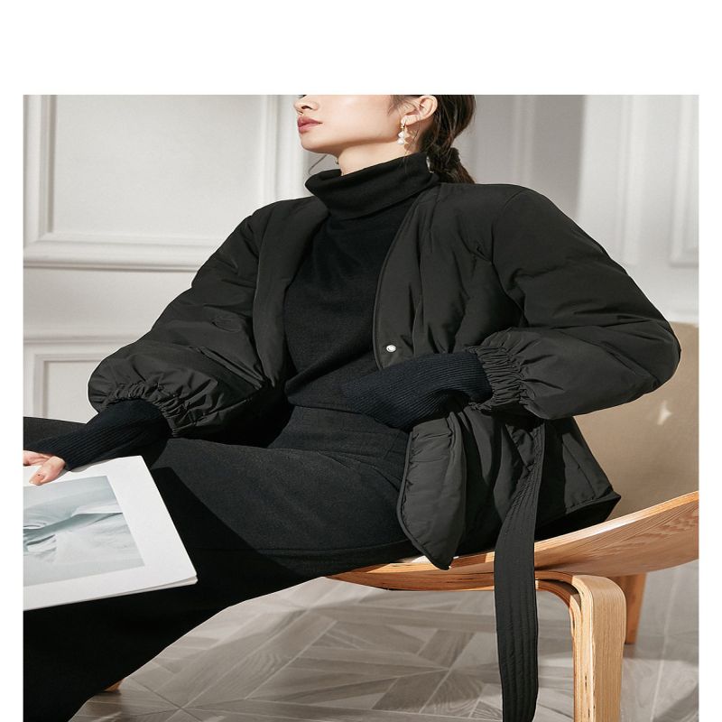 Women's Short Down Jacket Winter White Duck Down Jacket