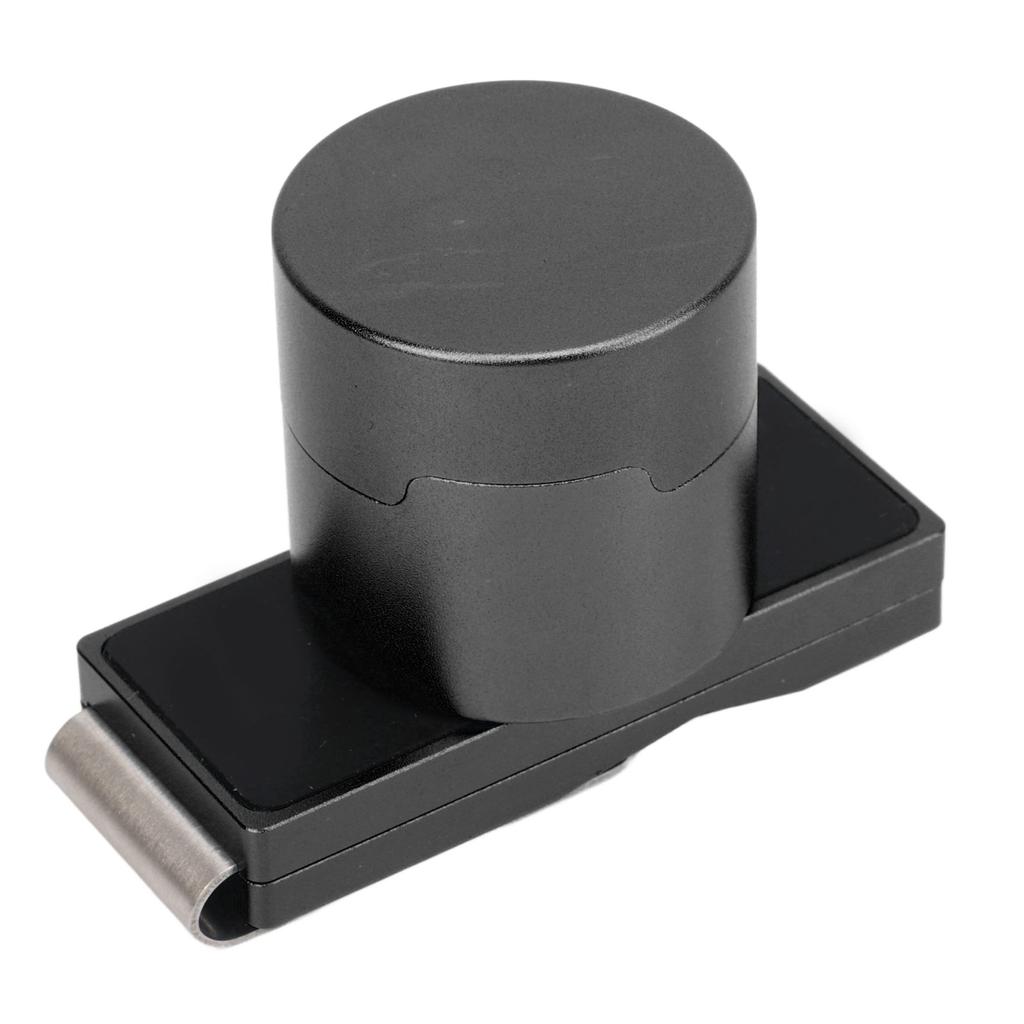 Magnetic Billiard Chalk Holder Aluminium Alloy Round Snooker Cue Chalk Box with Fixed Clip Portable