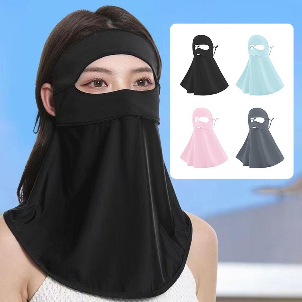 UV Protection Summer Breathable Mask Face Neck Shoulder Sunscreen Shawl for Women
