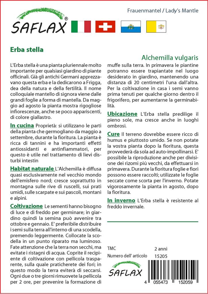 SAFLAX Garden in the Bag - Манжетка дамская - 100 семян - С субстратом в подходящем пакете - Alchemilla vulgaris