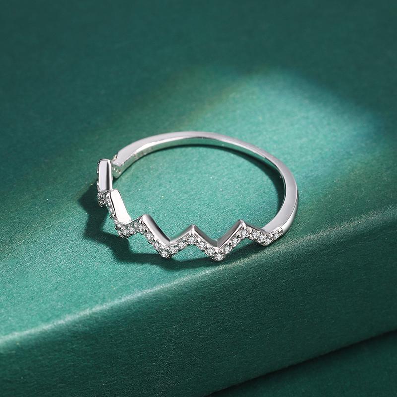 Простое серебряное кольцо S925 в форме молнии для женщин, модное волнистое кольцо, кольцо из стерлингового серебра для подруг, подарок на вечеринку, ювелирные изделия на годовщину
