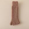 1 Pair Coral Fleece Toe Socks Winter Thick Warm Five Finger Split-Toe Floor Socks Plush Sleep Socks Non-Slip Mid-Calf Socks for Home