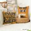 No Pain No Gain Cushion Cover Natural Linen Organic Fabric DoubleSided Printing Couch Pillow Covers Home Decor