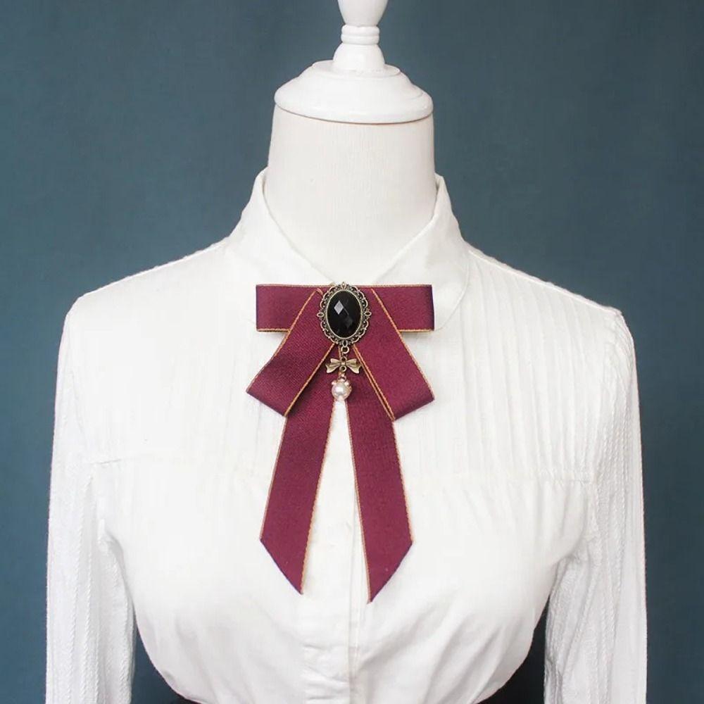 Jewelry Accessories Bow Tie Rhinestone Necktie Shirt Collar Pin Luxulry Bowknot Brooches