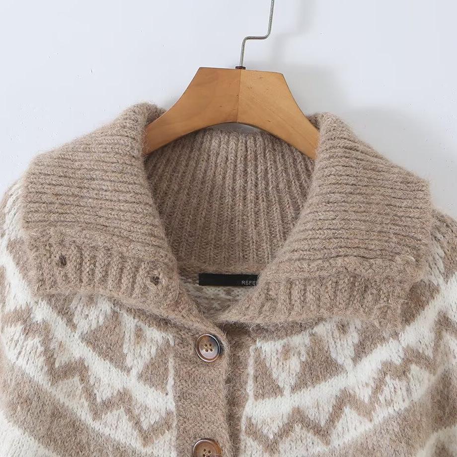 2026 European-American Retro Fair Isle Women's Cardigan - New Fashion Commuter Knit