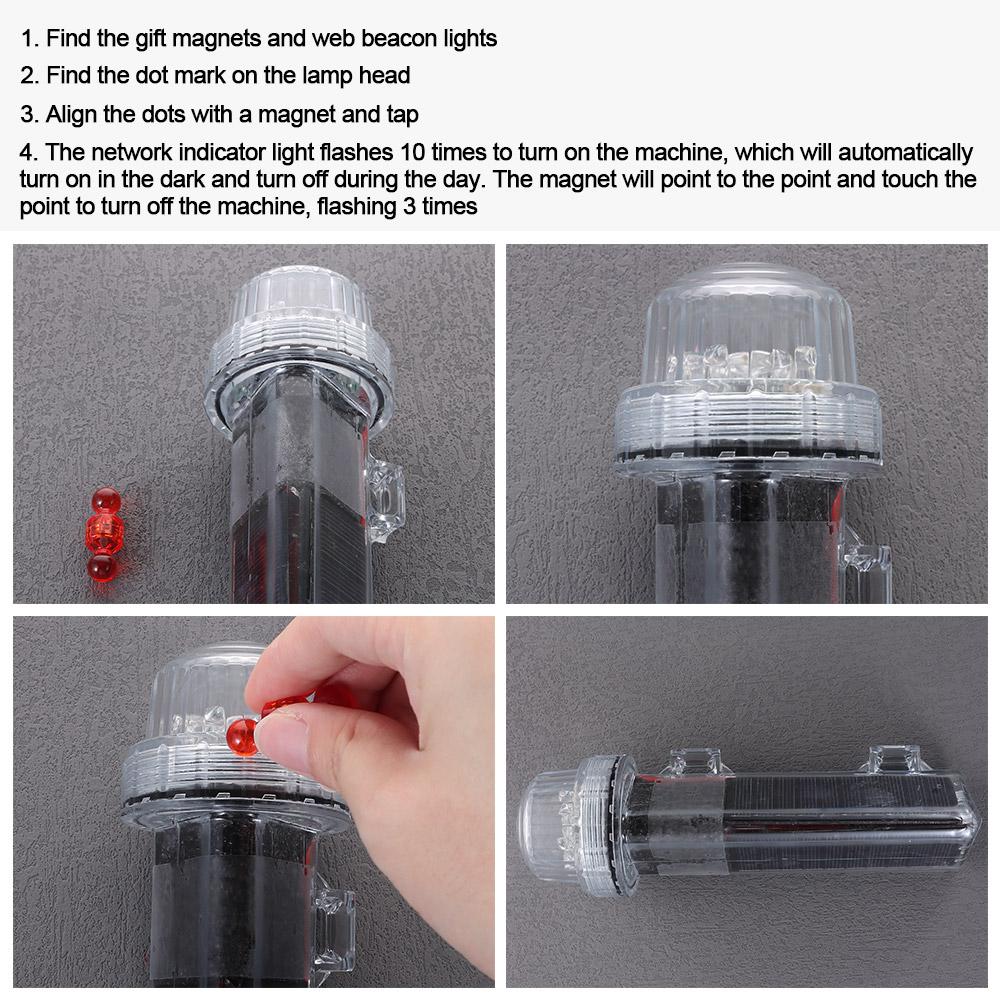 Warning Lamps Solar Powered Net Mark/Position Flashing Marine Signal Light Marine Navigation Light