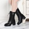 High Quality Black Women's Boots New Warm Cold Winter Ladies Leather Boots Anti-slip Wear-resistant Short Boots