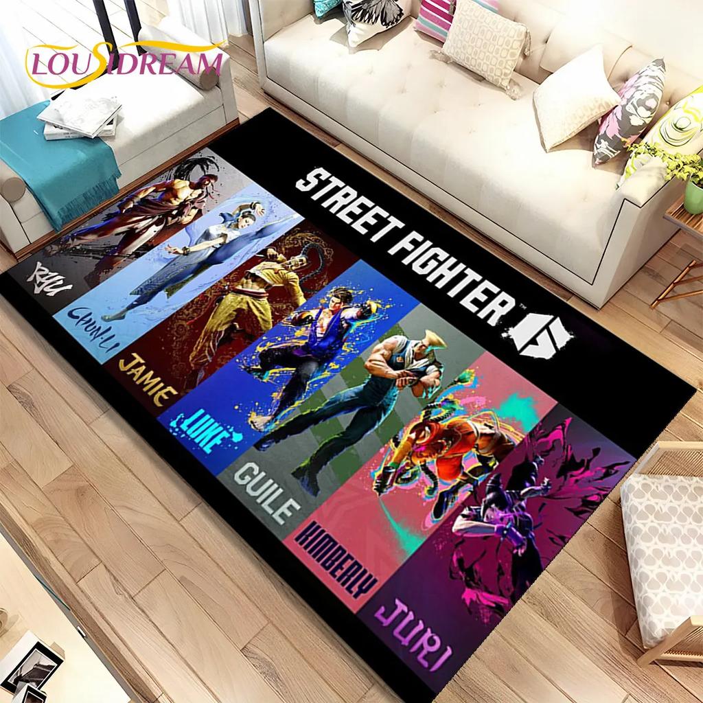 Коврик Street Fighter в стиле ретро, ​​коврик для геймера, коврик для гостиной, спальни, диван, коврик для украшения, детский нескользящий напольный коврик