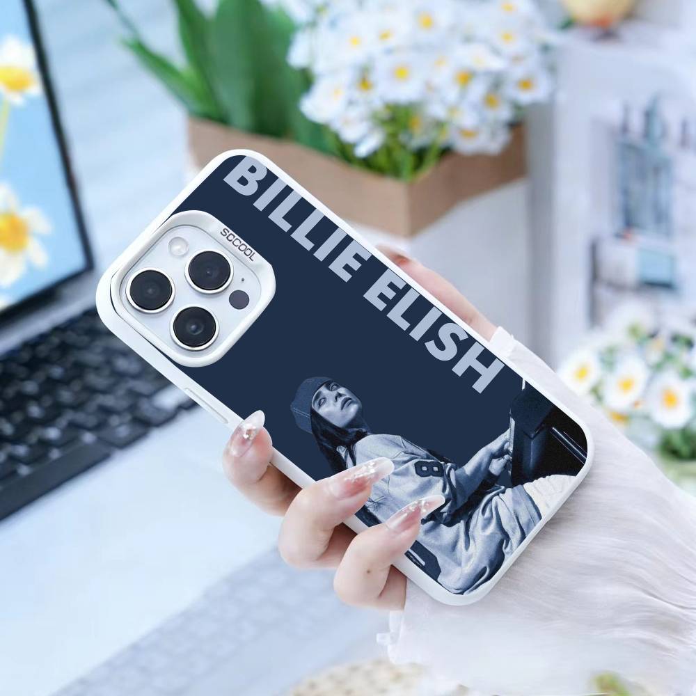 Чехол для телефона S-Singer B-Billie Eilish Для iPhone17, 16,15,14,13,12 Pro Max белый Конфетный Матовый Ударопрочный Чехол
