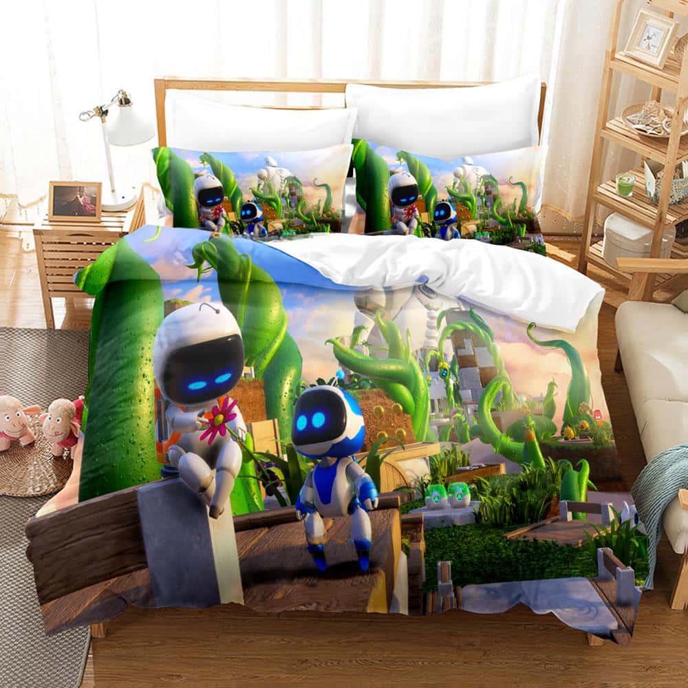 3D Print Anime Astro Bot Bedding Collection Single Twin Full Queen King Size Bed Collection Adult Kid Bedroom Duvet Cover Collections Home Textiles