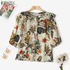 ZANZEA Женская летняя блузка с круглым вырезом, коротким рукавом, с цветочным принтом, в стиле кэжуал