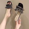 Fashion Slides Open Toe Sexy Shoes for Women Heeled Woman Slippers Pearl Sandals Low Price Designer Luxury Pvc New Fashion Original Shoe