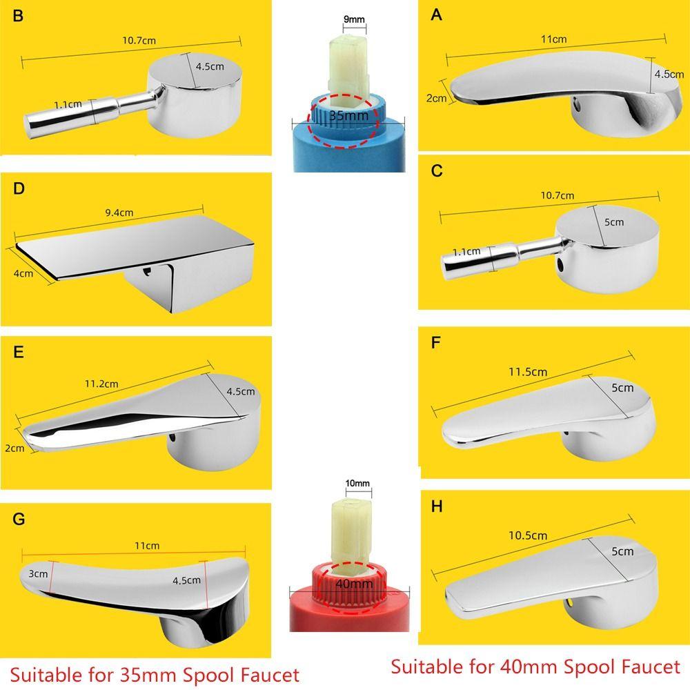 35mm/40mm Mixer Tap Replacement Cover Chrome Plated Taps Switch Handle  Taps Repair Accessories