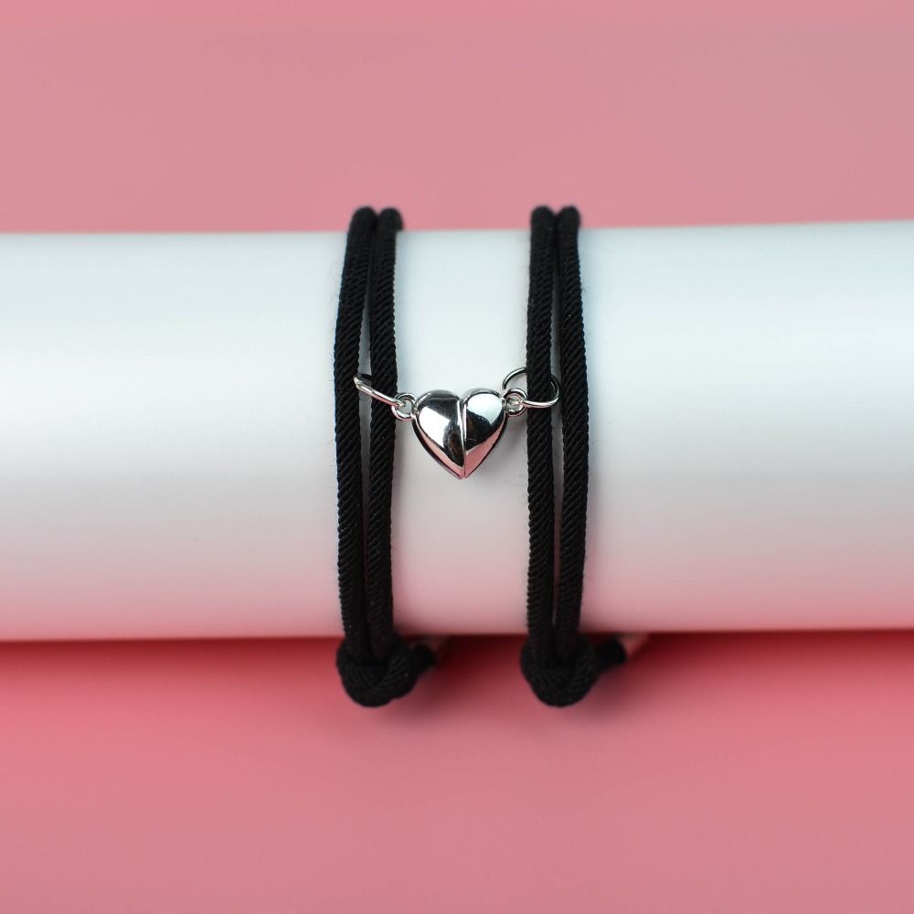 Love Couple Bracelet Handmade Fortune Bracelet Retro Magnetic Heart Bracelet  Couple