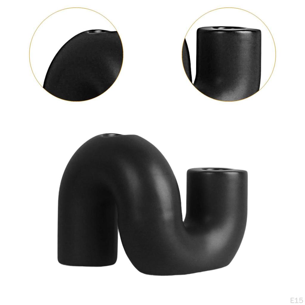 Ceramic Candle Holder for Christmas Pillar Display Home Fireplace Candelabrum