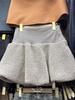 Women's Fluffy High-Waist Lambswool A-Line Skirt - Autumn/Winter French Style