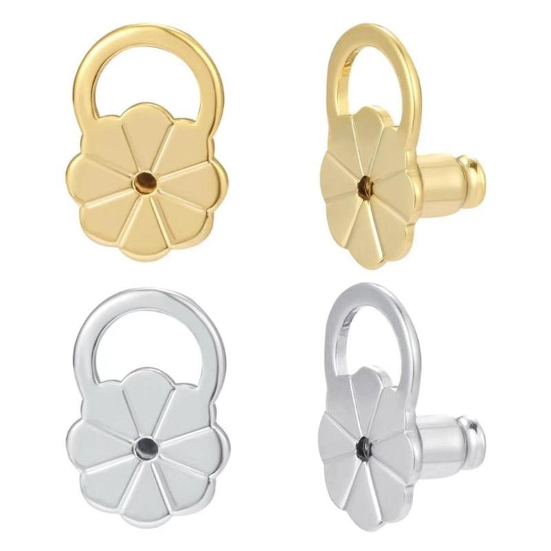 10pcs Comfortable Earring Backs Stylish Earring Backs with Pigs Nose/Flower Shape Unique Lifters for Heavy Earrings