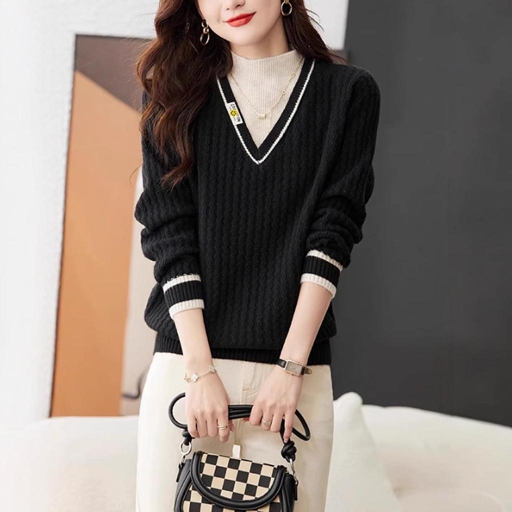 Модный женский вязаный свитер из двух частей в ленивом стиле – мягкий, липкий и уютный для осени/зимы