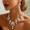 Shining Claw Chain Jewelry Set Exquisite Necklace Earrings Set Pearl Necklaces Earrings  Women