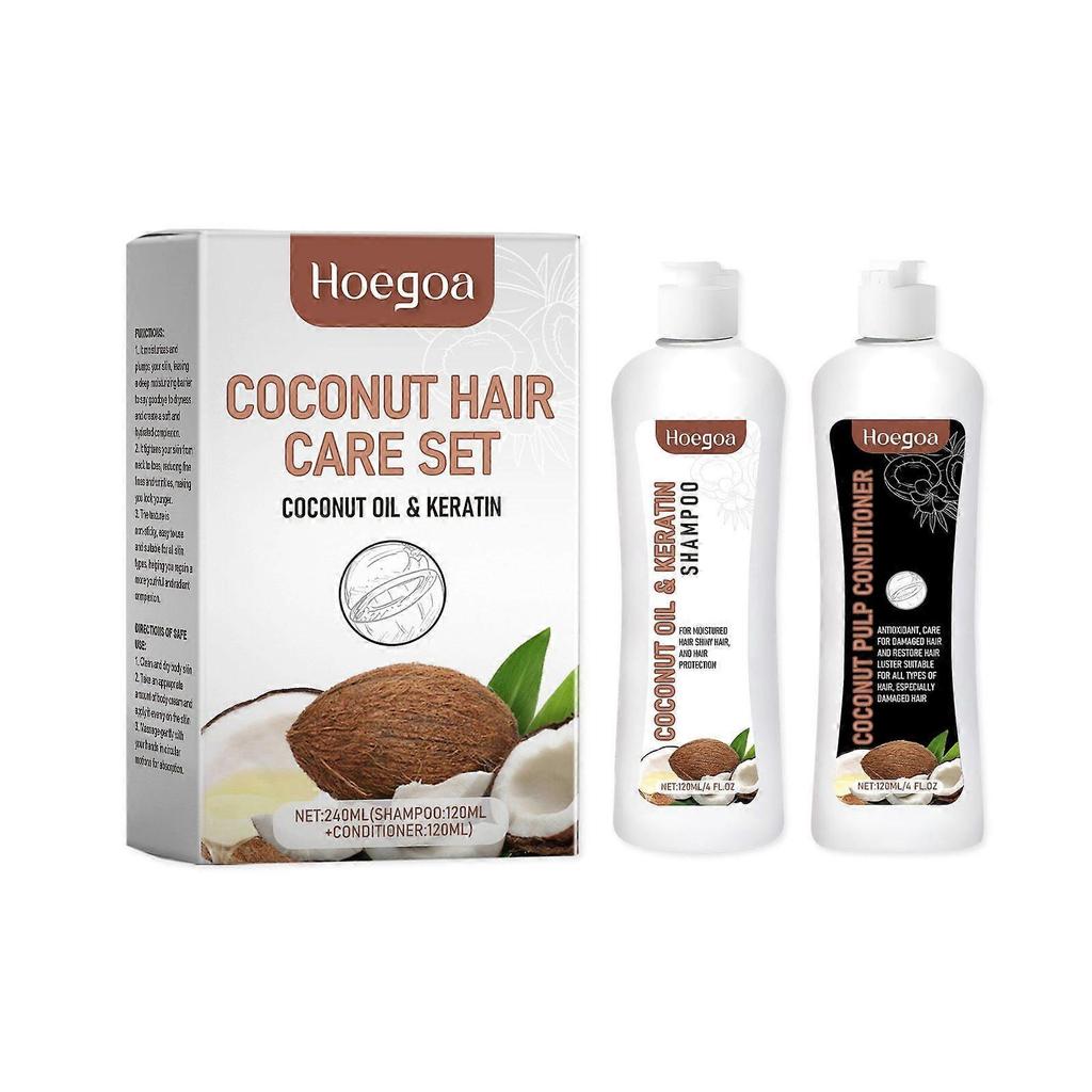 Hoegoa Coconut Milk Repair Hair Care Set: Gentle Cleansing, Moisturizing, Softening And Nourishing Hair Care Set