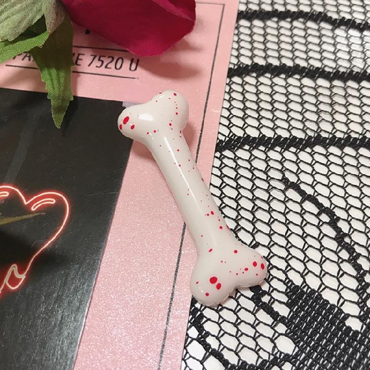 Заколка для волос в виде кости собаки Готическая боковая заколка-уточка Хэллоуинская заколка для челки Костюм