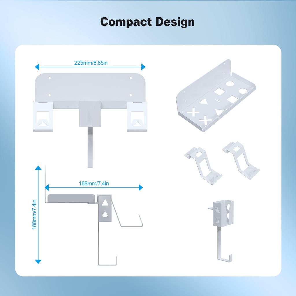 For PS5 Slim Console Optical/Digital Wall Mount Console Bracket Carries Magnetic Charging Cable,Two Colors Available JYS-P5177