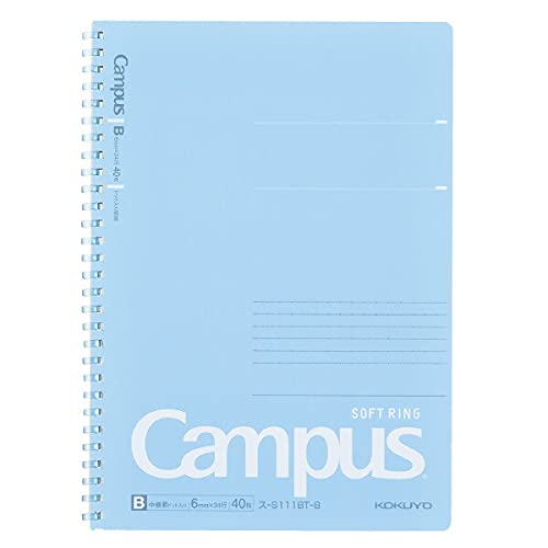 KOKUYO Campus Soft Ring Medium Horizontal Purchase Set of 10 Notebook, Ruled, Dotted, Cutoff, B5, Blue, S-S111BT-B [Bulk Books]