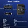 Автомобильное зарядное устройство 7-в-1 мощностью 120 Вт с тремя розетками, индивидуальным включением/выключением для переключателя, светодиодным индикатором напряжения, шунтирующим разъемом 12 В/24 В с кабелем длиной 3,3 фута