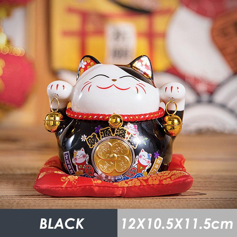 4,5-дюймовая керамическая монетница Maneki Neko Lucky Cat Fortune Colored Cat Golden Circle Home Decoration Gift Feng Shui Figure